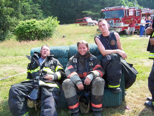 Tim, Erica (FDLP) and Scottie take a breather at recent training exercise