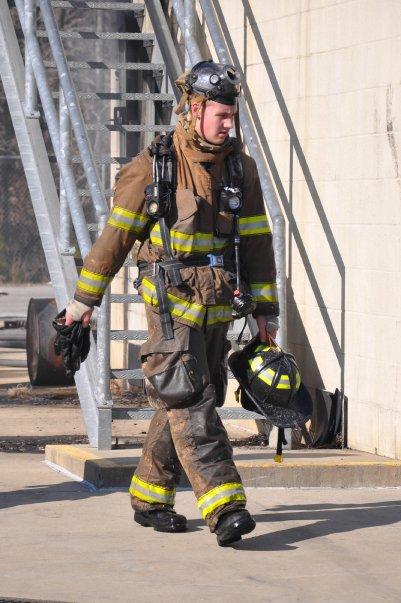 Firefighter/EMT Perry Bryant at Firefighter I class