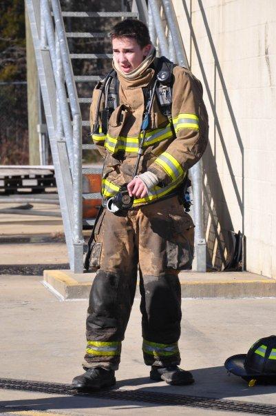 Firefighter/EMT Andrew Budd at Firefighter I class