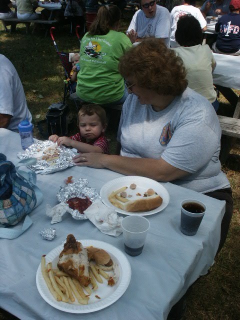 Fire Chief Craig and son Matthew enjoy the Fire/Rescue Appreciation Day 