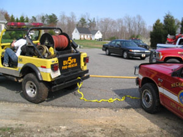 Charles B-5 pulls Jeep-22 out after getting stuck, what great team work!