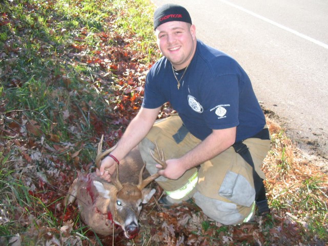 Firefighter/EMT Fusco says &quot;Who needs to go sit in a deer stand all day when you can wait for one to get hit by a car&quot; 