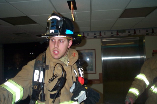 Firefighter/EMT Krabbe with his game face on 