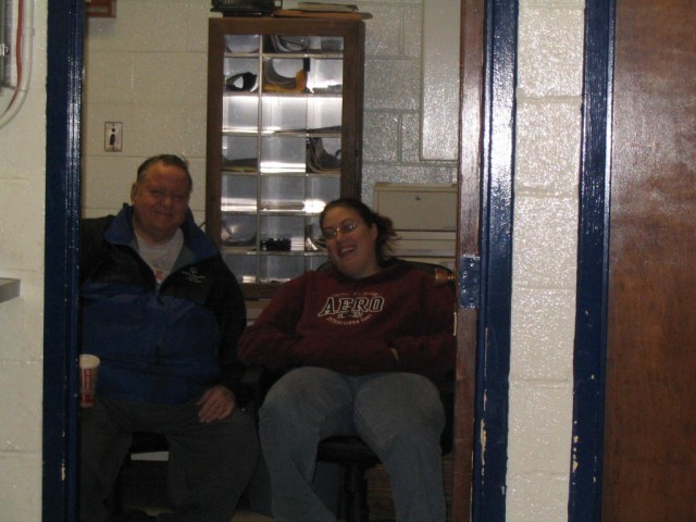 Harold and Karen chill in the radio room