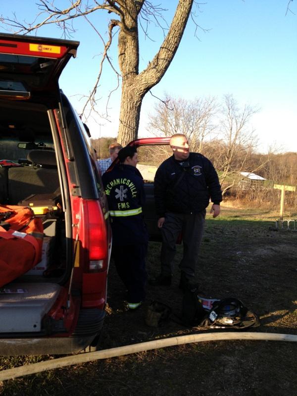 Fire Chief conversing with the A-Chief at recent fire with Steven chillin'