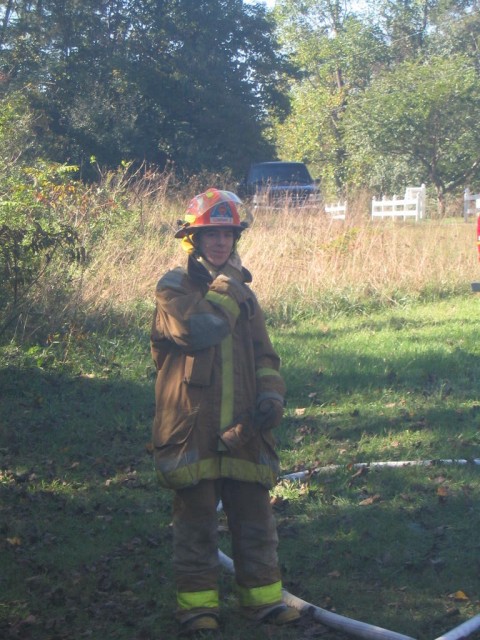 Cadet Captain Blizek taking in his first burn drill