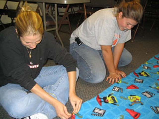 Katie and Megan in &quot;Sewing 101.&quot;