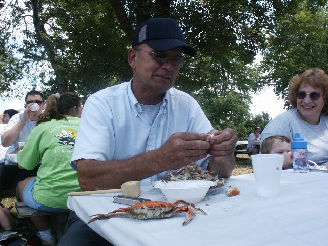 Life Member Harold Anderson eating crabs at the Fire/Rescue Appreciation Day sponsored by the St. Mary's County Government