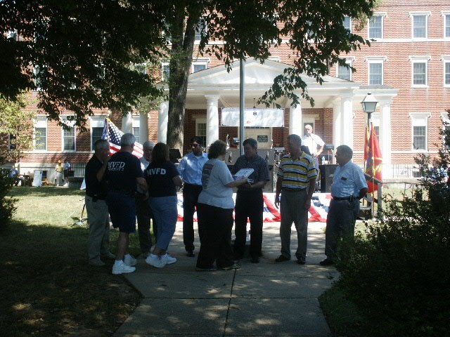 The Department leadership accepts proclamations from the County Commissioners and various Delegates that were on hand