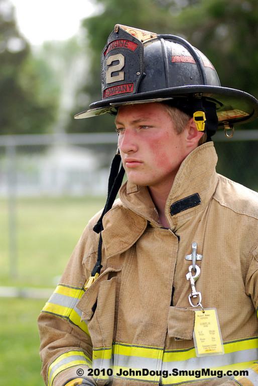 Firefighter/EMT Ryan Raley looking kind of serious