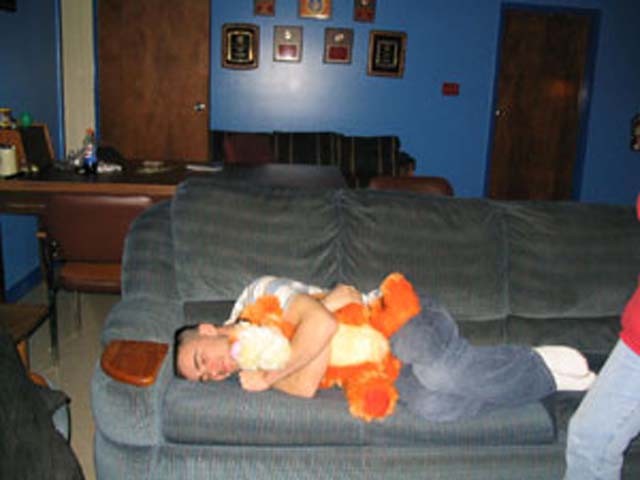 Tyson snuggles up with Tigger for a nap.