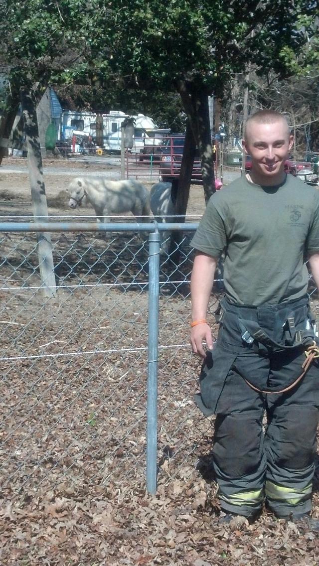 Little Reid with a Little Horse on a First Due shed fire. 