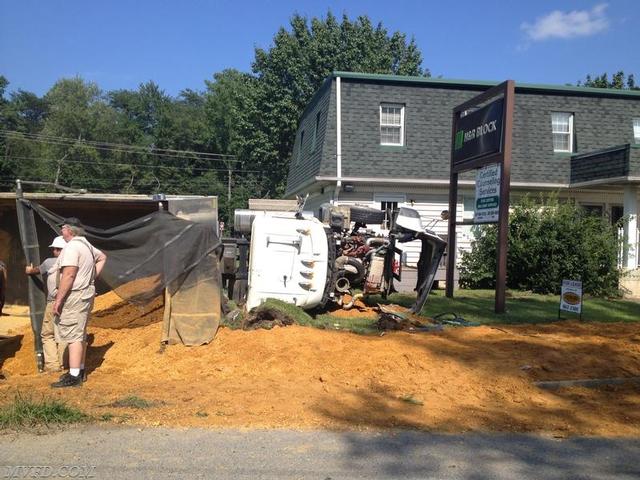 One patient was possibly ejected from this dump truck. 