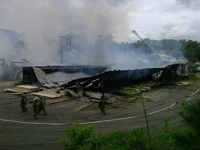 Firefighters from four counties battled this lumber yard fire off of Brandywine Road in Hughesville