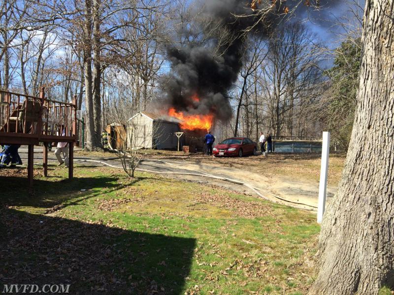 Firefighters responded to this bursh/shed fire off of Harpers Corner Road.