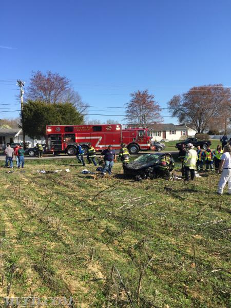 RES2CUE extricating the operator of this vehicle that overturned several times on Mechanicsville Road.