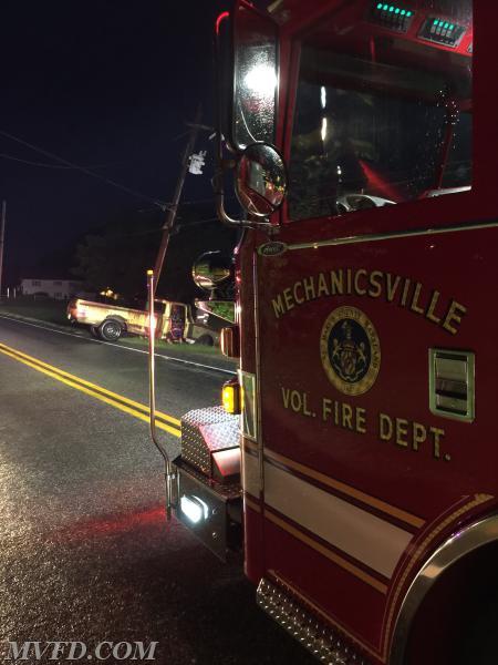 RES2CUE on the scene of a single vehicle into a utility pole on Old Village Road