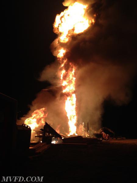 Units operated on this saw mill fire off of James Road in Thompson Corner