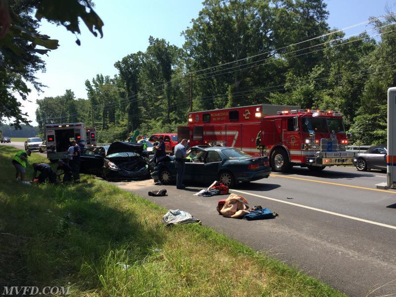 Three patients were flown from this accident on Budds Creek Road.