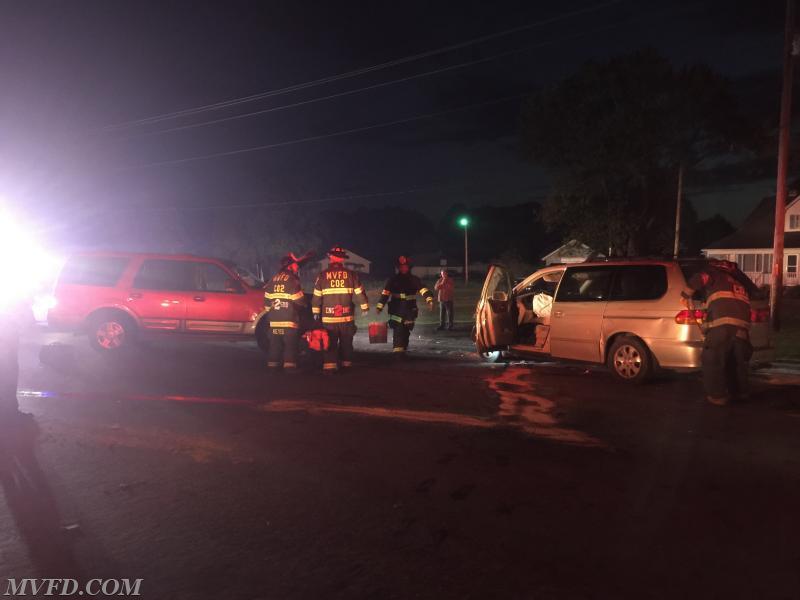 Firefighters operate on one of two accidents.