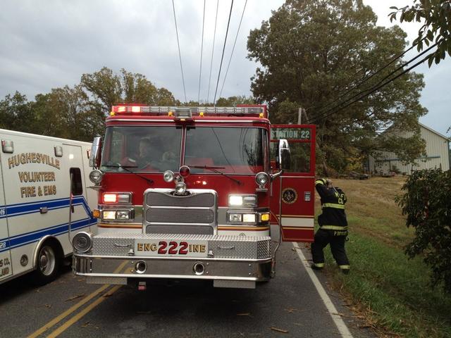 One on its Side with Medevac - Mechanicsville Volunteer Fire Department